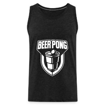 Cadeau Beerpong, bière pong buvant de l'alcool - Débardeur bio Premium Homme - charbon - Devant - Alexander (188cm)