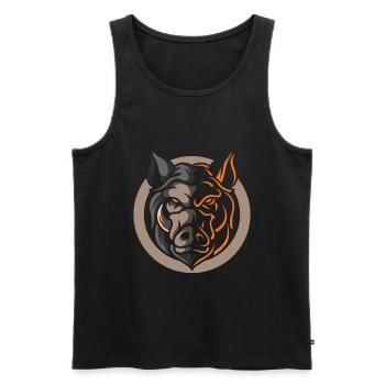 Eber, geschenk schwein sau wildschwein - Men's Premium Organic Tank Top - black - Front - AI Model Male 178 light (178cm)