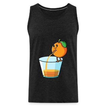 Pipi orange, fruit jus d'orange fruit - Débardeur bio Premium Homme - charbon - Devant - Alexander (188cm)