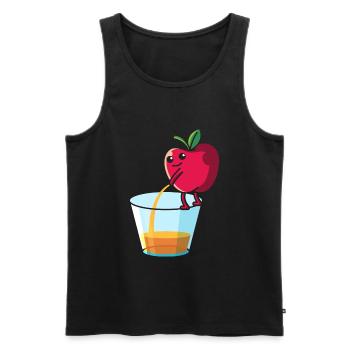 Peeing apple, fruit fruit apple juice - Men's Premium Organic Tank Top - black - Front - AI Model Male 178 light (178cm)