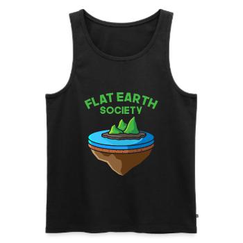 Flat Earth Society - Männer Premium Bio Tank Top - Schwarz - Vorne - Michal (187cm)