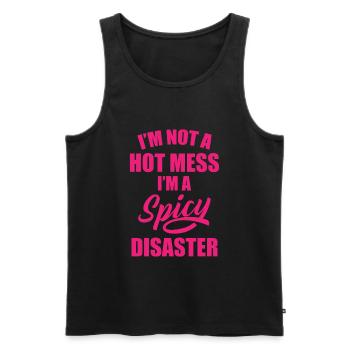 Spicy Disaster, chaotisch lustig witzig - Männer Premium Bio Tank Top - Schwarz - Vorne - AI Model Male 178 light (178cm)