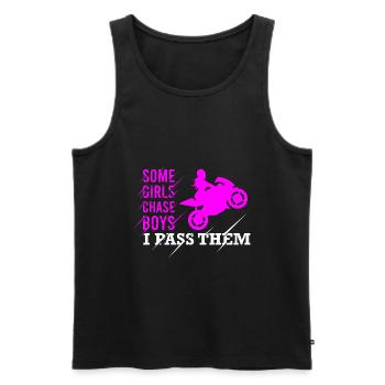 Motorrad Girl, motorsport geschenk - Männer Premium Bio Tank Top - Schwarz - Vorne - AI Model Male 178 light (178cm)
