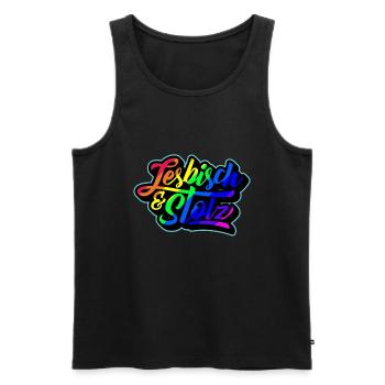 Lesbisch & Stolz - Männer Premium Bio Tank Top - Schwarz - Vorne - Michal (187cm)