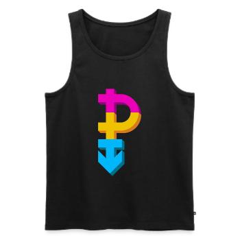 Pansexuality symbol, gender gay lesbian - Men's Premium Organic Tank Top - black - Front - Michal (187cm)