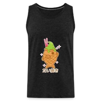 Bonbons japonais Taiyaki - Débardeur bio Premium Homme - charbon - Devant - Alexander (188cm)