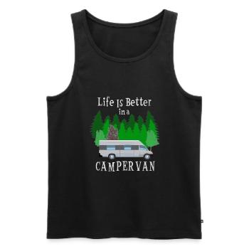 Campervan Van Campingbus Vanlifer Gift - Men's Premium Organic Tank Top - black - Front - AI Model Male 178 light (178cm)