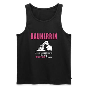Bauherrin - Männer Premium Bio Tank Top - Schwarz - Vorne - AI Model Male 178 light (178cm)