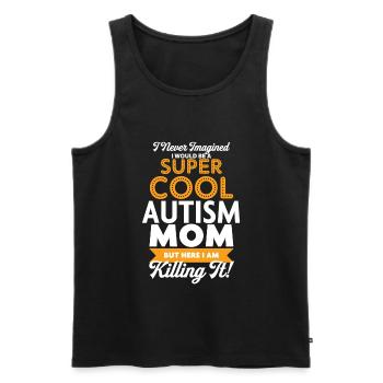 Maman autiste super cool - Débardeur bio Premium Homme - noir - Devant - Michal (187cm)