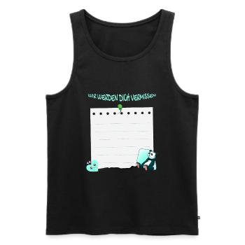 Wir Werden Dich Vermissen - Abschied Unterschrift - Männer Premium Bio Tank Top - Schwarz - Vorne - AI Model Male 178 light (178cm)