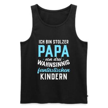 Ich bin stolzer Papa von 3 fantastischen Kindern - Männer Premium Bio Tank Top - Schwarz - Vorne - Michal (187cm)