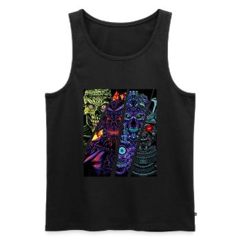 Zombie robot samurai demon - Men's Premium Organic Tank Top - black - Front - AI Model Male 178 light (178cm)