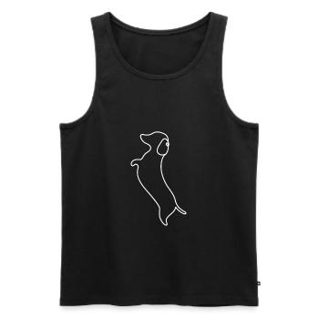 Single Line Design - Dachshund - Men's Premium Organic Tank Top - black - Front - Michal (187cm)