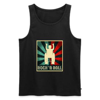 Rock 'n' Roll Rollifahrer Rollstuhlfahrer Metalfan - Männer Premium Bio Tank Top - Schwarz - Vorne - Michal (187cm)