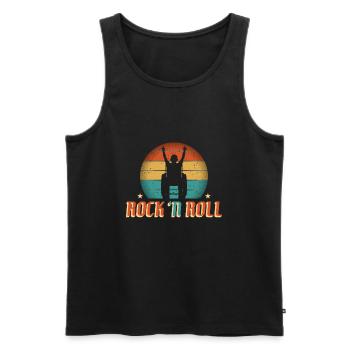 Rock 'n' Roll Rollifahrer Rollstuhlfahrer Metalfan - Männer Premium Bio Tank Top - Schwarz - Vorne - Michal (187cm)