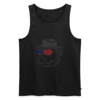 Patriotischer German Boxer Hund USA United States - Männer Premium Bio Tank Top - Schwarz - Vorne - AI Model Male 178 light (178cm)