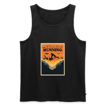 TrailRunning Trail Running Trailrunner Mountain Running - Men's Premium Organic Tank Top - black - Front - AI Model Male 178 light (178cm)