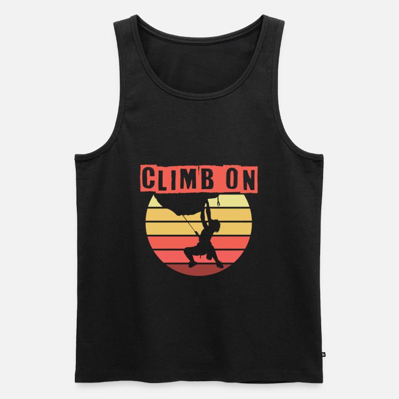 Climb On - Bergsteiger Klettern Bouldering - Männer Premium Bio Tank Top - Schwarz