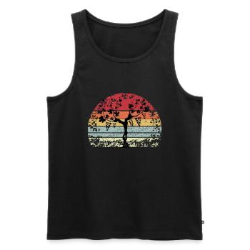 sommerliches Weinliebhaber Shirt - Männer Premium Bio Tank Top - Schwarz - Vorne - AI Model Male 178 light (178cm)