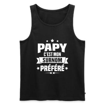 Papy c'est mon surnom préféré, Cadeau grandpère - Débardeur bio Premium Homme - noir - Devant - Michal (187cm)