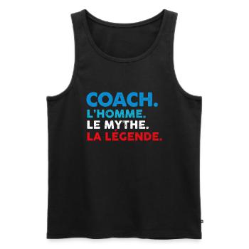 Coach l'homme le mythe la legende - Débardeur bio Premium Homme - noir - Devant - Michal (187cm)