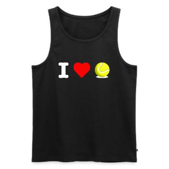 I LOVE PADEL - Cadeau joueurs, amoureux de padel - Débardeur bio Premium Homme - noir - Devant - Michal (187cm)