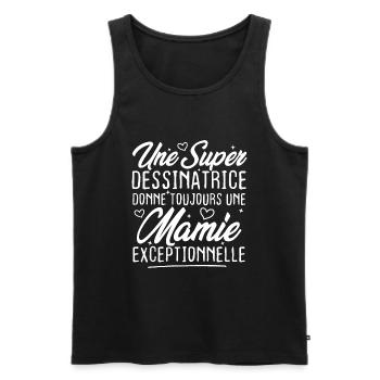 Dessinatrice donne toujours mamie exceptionnelle - Débardeur bio Premium Homme - noir - Devant - Michal (187cm)