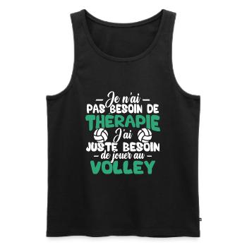 J'ai juste besoin de jouer au volley - Débardeur bio Premium Homme - noir - Devant - Michal (187cm)