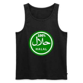 Halal حلال - Men's Premium Organic Tank Top - black - Front - AI Model Male 178 light (178cm)