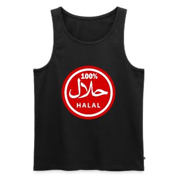 Halal حلال - Men's Premium Organic Tank Top - black - Front - AI Model Male 178 light (178cm)