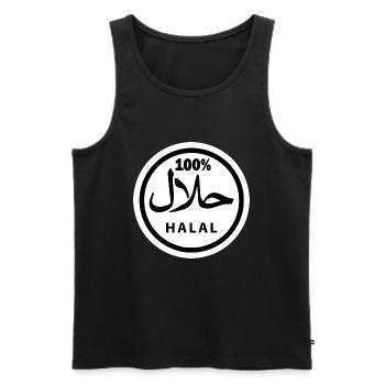 Halal - Men's Premium Organic Tank Top - black - Front - AI Model Male 178 light (178cm)