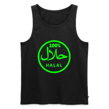 Halal - Men's Premium Organic Tank Top - black - Front - AI Model Male 178 light (178cm)