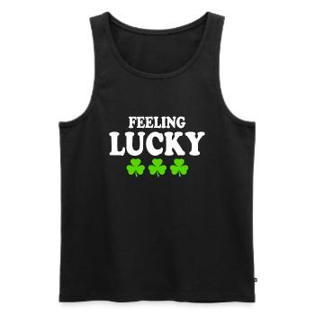 feeling lucky - Männer Premium Bio Tank Top - Schwarz - Vorne - AI Model Male 178 light (178cm)