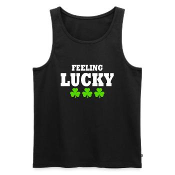 feeling lucky - Männer Premium Bio Tank Top - Schwarz - Vorne - AI Model Male 178 light (178cm)