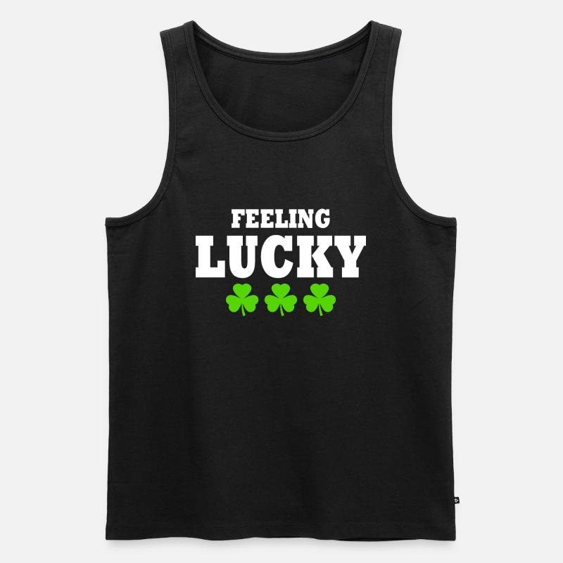 feeling lucky - Männer Premium Bio Tank Top - Schwarz