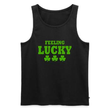 feeling lucky - Männer Premium Bio Tank Top - Schwarz - Vorne - AI Model Male 178 light (178cm)