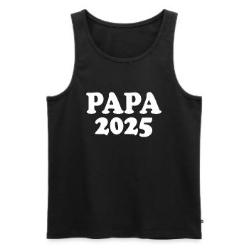 Papa 2025 - Débardeur bio Premium Homme - noir - Devant - AI Model Male 178 light (178cm)