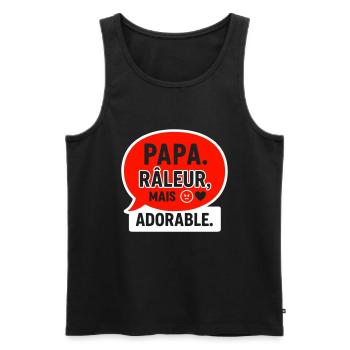Papa râleur adorable Cadeau fête des pères Noël - Débardeur bio Premium Homme - noir - Devant - AI Model Male 178 light (178cm)