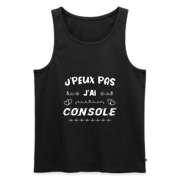 J'peux pas j'ai console - Débardeur bio Premium Homme - noir - Devant - Michal (187cm)