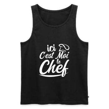Ici C'est Moi Le Chef - Débardeur bio Premium Homme - noir - Devant - AI Model Male 178 light (178cm)