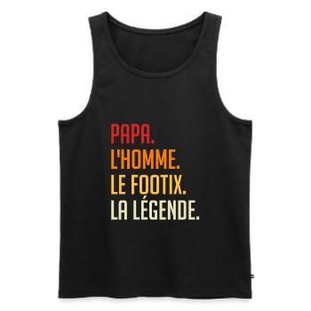 Papa l' Homme le mythe la légende. - Débardeur bio Premium Homme - noir - Devant - AI Model Male 178 light (178cm)