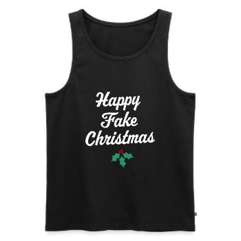 Happy Fake Christmas - Men's Premium Organic Tank Top - black - Front - Michal (187cm)