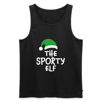 Der sportliche Elf - Männer Premium Bio Tank Top - Schwarz - Vorne - Michal (187cm)