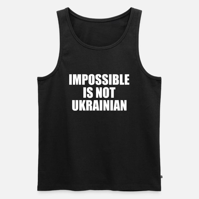 impossible is not ukrainian - ukraine - Männer Premium Bio Tank Top - Schwarz
