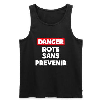 Danger Rote Sans Prévenir - Débardeur bio Premium Homme - noir - Devant - Michal (187cm)