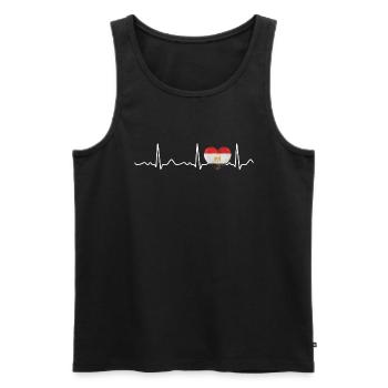 Egypt - Heartbeat, pulse, heart line, ECG - Men's Premium Organic Tank Top - black - Front - AI Model Male 178 light (178cm)