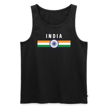Inde - drapeau et armoiries - Débardeur bio Premium Homme - noir - Devant - Michal (187cm)