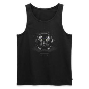 Astronaute léopard - Débardeur bio Premium Homme - noir - Devant - Michal (187cm)