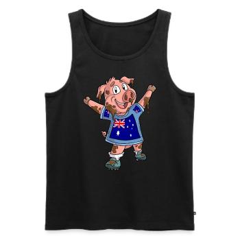 Fan Pig Australie - Débardeur bio Premium Homme - noir - Devant - Michal (187cm)
