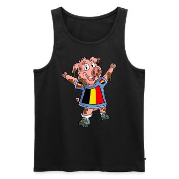 Fan Pig Belgique - Débardeur bio Premium Homme - noir - Devant - Michal (187cm)